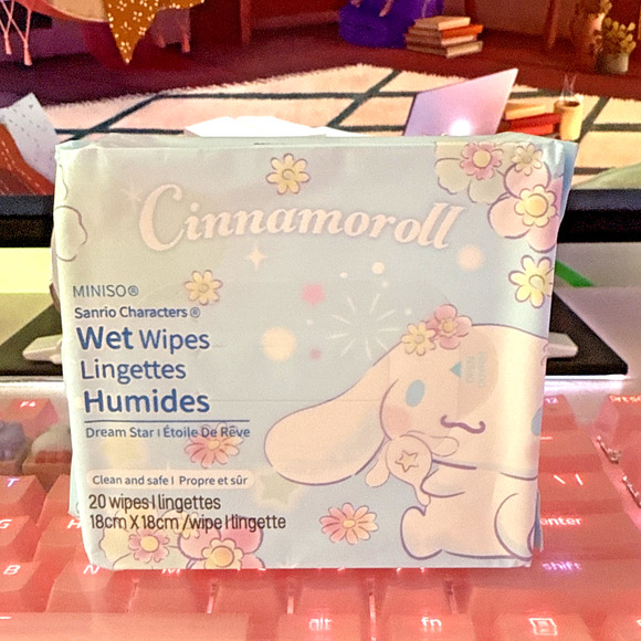 Sanrio Other - Sanrio Miniso Cinnamoroll Dream Star Wet Wipes 20 Ct Pack Compact Kawaii